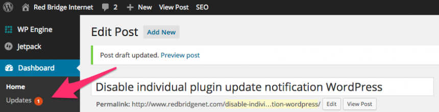 Disable individual plugin update notification WordPress