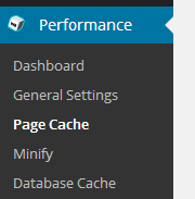 w3-total-cache-menu-selection